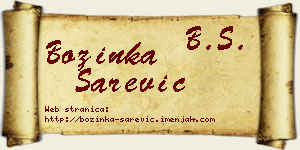 Božinka Sarević vizit kartica
